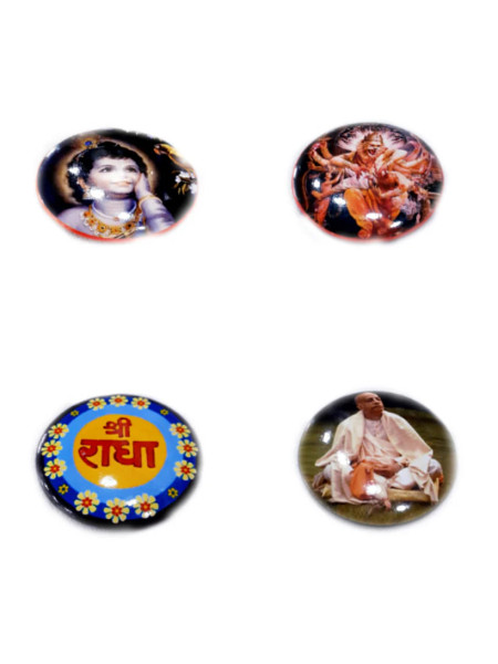 Вайшнавские значки: Кришна, Шри Радха, Шрила Прабхупада; Spiritual Pin Batches