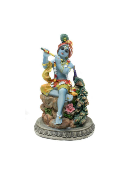 Статуэтка Кришна с павлином, 6 см; Krishna Peacock 6 Cm