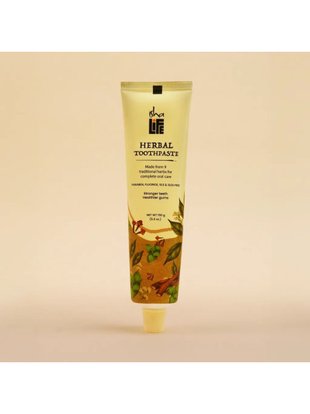Травяная зубная паста (без фтора), 150 г, Иша Лайф; Herbal Toothpaste (Paraben, Fluoride, SLS, & SLES Free), 150 g, Isha Life