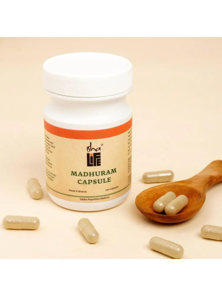 Мадхурам капсулы, при диабете, 100 штук, Иша Лайф; Madhuram Capsule (For Diabetes), 100 pcs, Isha Life