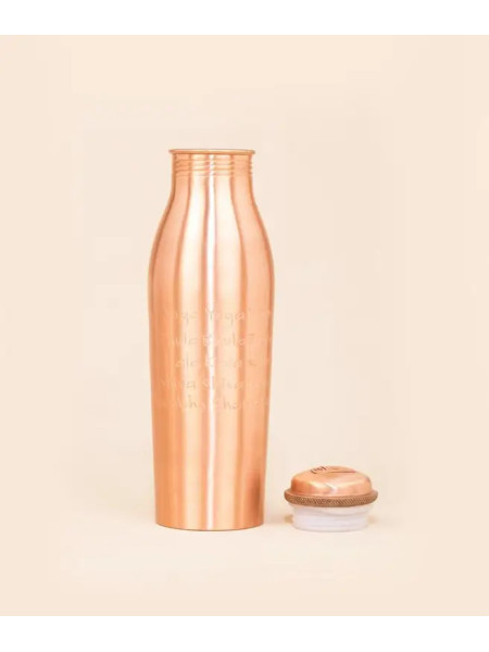 Медная бутылка для воды с гравировкой «Йогешварая Чант», 950 мл, Иша Лайф; Copper Water Bottle Engraved with Yogeshwaraya Chant, 950 ml, Isha Life