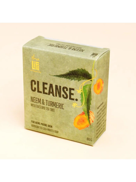 Мыло ручной работы с нимом, куркумой, тулси и чайным деревом, Иша Лайф; Neem and Turmeric with Tulsi and Tea tree handcrafted soap, Isha Life