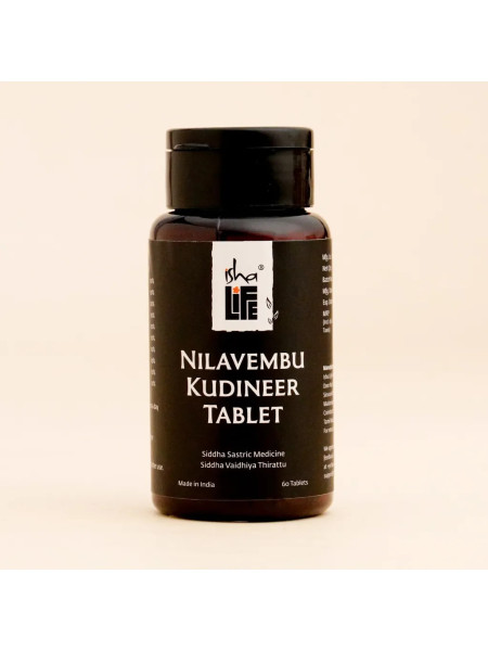 Нилавембу кутинир капсулы, от температуры, 60 штук, Иша Лайф; Nilavembu Kudineer Tablet 60 pcs,Isha Life
