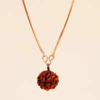 Рудракша с медной цепью, Иша Панчамукхи (пятиликая), Иша Лайф; Adiyogi Rudraksha with copper chain (Long Chain), Isha Panchamukhi (five faced), Isha Life