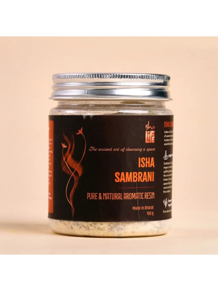 Чистая ароматическая смола Самбрани, Иша Лайф; Isha Sambrani pure & Natural Aromatic Resin, 100 g, Isha Life