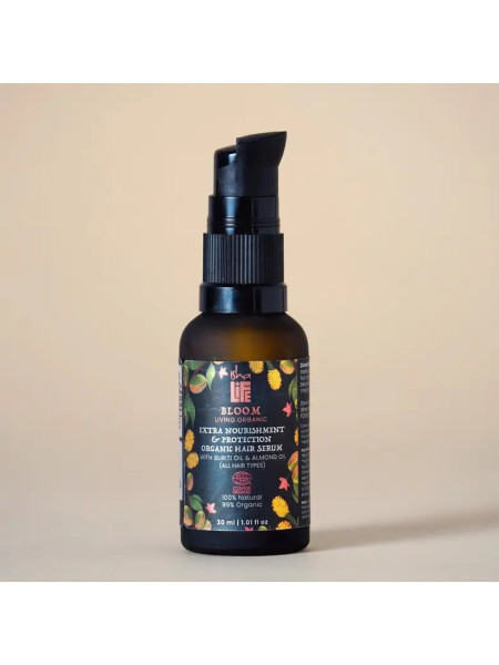 Сыворотка для волос «Питание и защита» с маслом бурити и миндальным маслом, 30 мл, Иша Лайф; Nourishment & Protection Hair Serum With Buriti Oil & Almond Oil, 30ml, Isha Life
