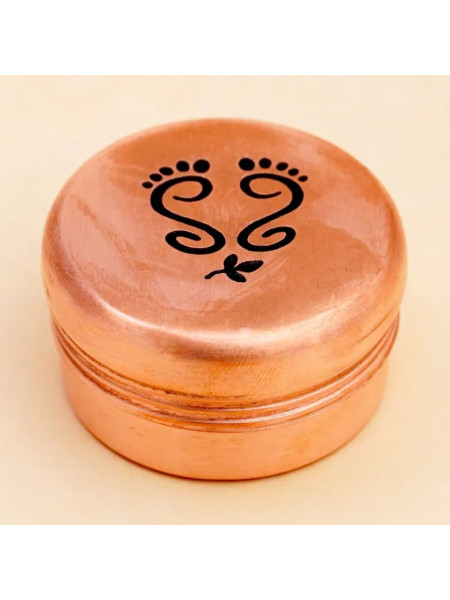 Медная шкатулка Вибхути (маленькая) - стопы, Иша Лайф; Copper Vibhuti Box (Small) - Padam, Isha Life