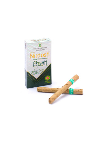 Травяные сигареты, базилик, 10 шт., Нирдош; Basil Flavour – Nirdosh Herbal Dhoompan, 10 pcs