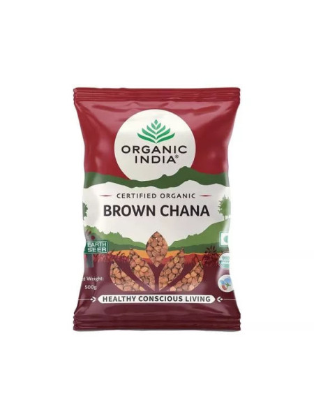 Коричневый нут, 500 г, Органик Индия; Brown Chickpeas, 500g, Organic India
