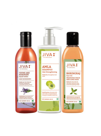Стоп выпадению волос: Набор Jiva Ayurveda (Шампунь, Масло, Тоник) Стоп выпадению волос: Набор Jiva Ayurveda (Шампунь, Масло, Тоник)