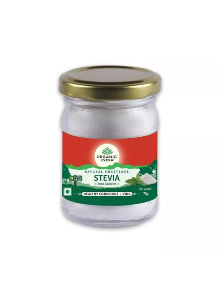 Стевия, натуральный сахарозаменитель, 75 г, Органик Индия; Stevia, 75 g, Organic India