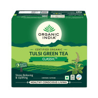 Чай тулси зеленый с бергамотом, 50 пакетиков, Органик Индия; Tulsi Green Tea Earl Grey, 50 sachets, Organic India