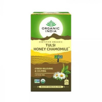 Чай тулси с медом и ромашкой, 25 пакетиков, Органик Индия; Tulsi Tea with Honey and Chamomile, 25 Tea Bags, Organic India