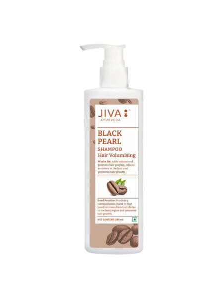 Натуральный шампунь с жемчугом для объема волос, 200 мл, Jiva Ayurveda; Black Pearl Shampoo, 200 ml, Jiva Ayurveda