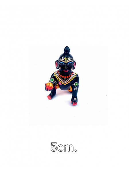 Ладу Гопал черный медный (5 см); Ladoo Gopal black Brass Idol