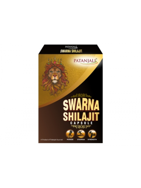 Сварна Шиладжит: сила и энергия, 10 капсул, Патанджали; Patanjali Swarna Shilajit 10 capsule