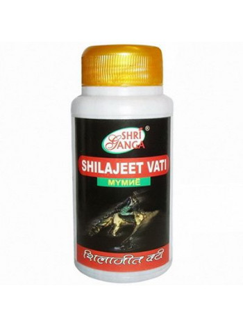 Шиладжит Вати: индийское мумиё, оздоровление организма, 50 г (150 таб), производитель "Шри Ганга", Shilajeet Vati, 50 g, Sri Ganga Pharmacy