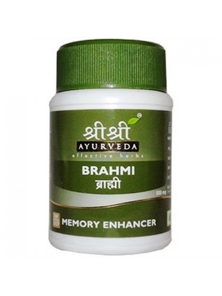 Брахми 500 мг, 60 таб., производитель "Шри Шри Аюрведа", Brahmi 500 mg, 60 tabs., Sri Sri Ayurveda