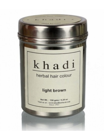 Краска для волос травяная "Cветло-коричневый", 150 г, производитель "Кхади", Herbal Hair Colour, "Light brown",150 g, Khadi