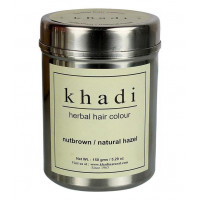 Краска для волос травяная "Орехово-коричневый", 150 г, производитель "Кхади", Herbal Hair Colour, "Nutbrown/natural hazel", 150 g, Khadi
