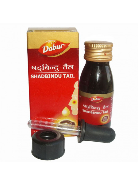 Масляные капли "Шадбинду", 25 мл, производитель "Дабур", Shadbindu Tail, 25 ml, Dabur