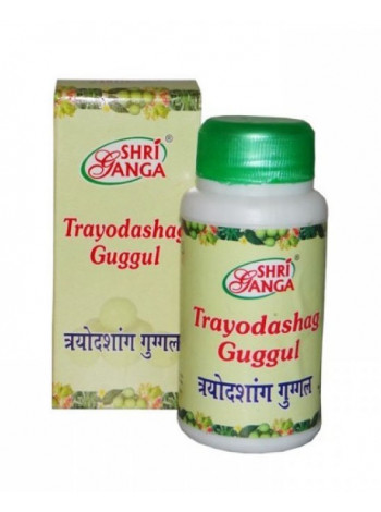 Трайодашанг Гуггул: лечение радикулита и артрита, 100 мг, производитель "Шри Ганга", Trayodashang Guggul, 100 g, Sri Ganga Pharmacy