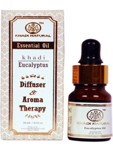 Эфирное масло для ароматерапии "Эвкалипт", 10 мл, производитель "Кхади", Essential Oil "Eucalyptus", Diffuser & Aroma Therapy, 10 ml, Khadi