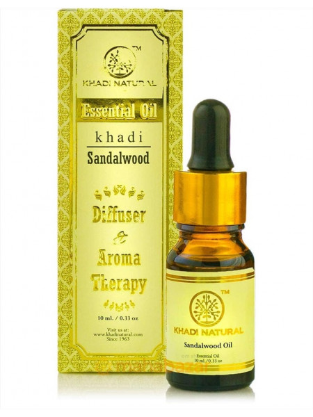 Эфирное масло "Сандал", 10 мл, производитель "Кхади", Essential Oil "Sandalwood", 10 ml, Khadi