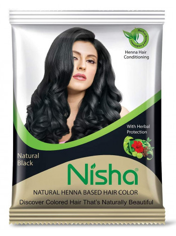 Хна для волос черная "Ниша", 10 г, производитель "Кавери", Henna Nisha Based Black, 10 g, Kaveri