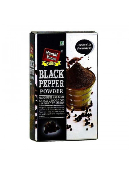 Черный перец (молотый), 100 г, производитель "Мунши Панна", Black Pepper Powder, 100 g, Munshi Panna