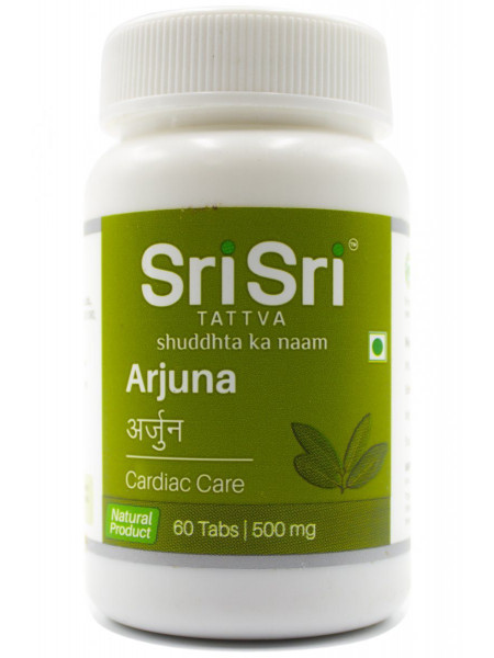 Арджуна 500 мг: сердечно-сосудистая система, 60 таб., производитель "Шри Шри Аюрведа", Arjuna 500 mg, 60 tabs., Sri Sri Ayurveda