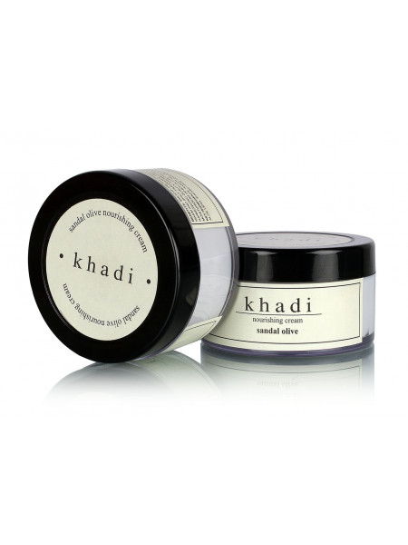 Аюрведический питательный крем для лица "Сандал с Оливой", 50 мл, производитель "Кхади", Nourishing Cream "Sandal & Olive", 50 ml, Khadi