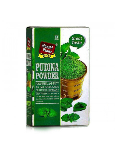 Порошок мяты, 50 г, производитель "Мунши Панна", Pudina Powder, 50 g, Munshi Panna