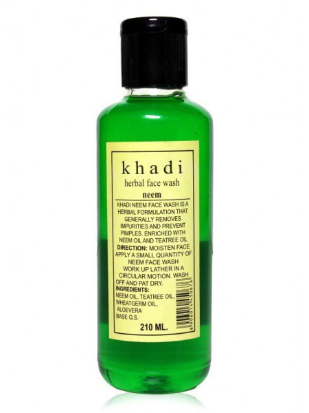 Гель для умывания "Ним", 210 мл, производитель "Кхади", Neem Face Wash, 210 ml, Khadi