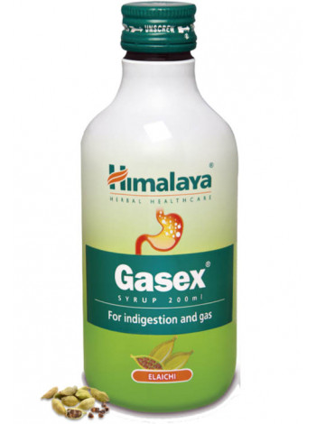 Газекс сироп: для пищеварительной системы c ароматом кардамона Хималая, 200мл, Gasex Syrup Himalaya, 200ml