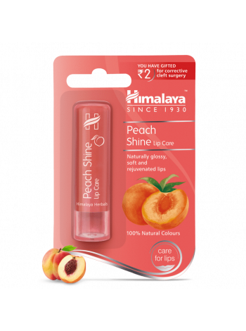 Персиковый блеск-бальзам для губ, 4.5г, производитель "Хималая", Peach Shine Lip Care, 4.5g, Himalaya