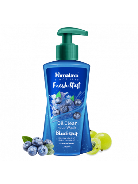 Очищающее средство для лица с голубикой Хималая, 200мл, Fresh Start Oil Clear Blueberry Face Wash Himalaya, 200ml