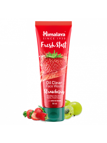 Очищающее средство для лица с клубникой Хималая, 50мл, Fresh Start Oil Clear Strawberry  Face Wash Himalaya, 50ml