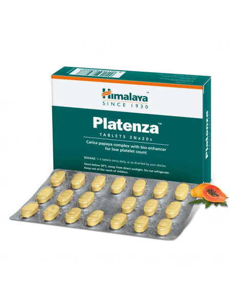 Платенза: средство для повышения количество тромбоцитов, Хималая, 20 таб., Platenza Himalaya, 20 tab