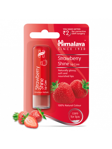Бальзам для губ с клубникой  Хималая, 4.5г, Strawberry Shine Lip Care Himalaya, 4.5g