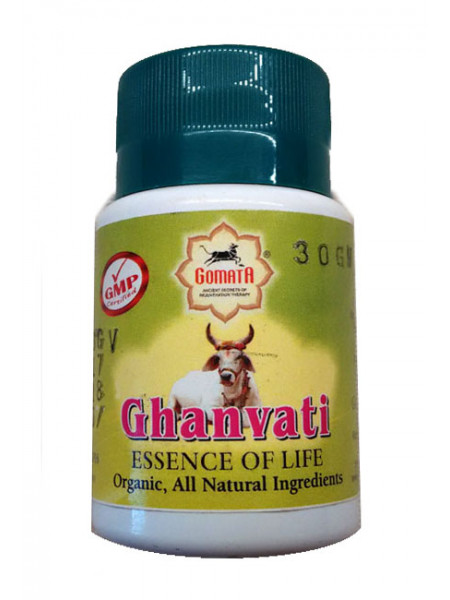 Гханавати: оздоровление организма, 30 г, производитель Гомата, Ghanavati, 30 g, Gomata Products