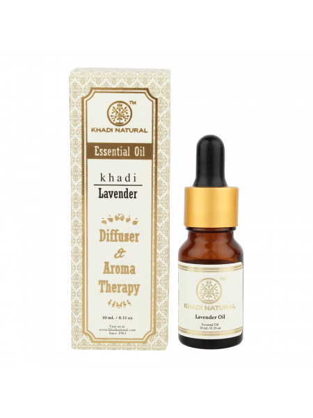 Эфирное масло для ароматерапии "Лаванда", 10 мл, производитель "Кхади", Essential Oil "Lavender", Diffuser & Aroma Therapy, 10 ml, Khadi