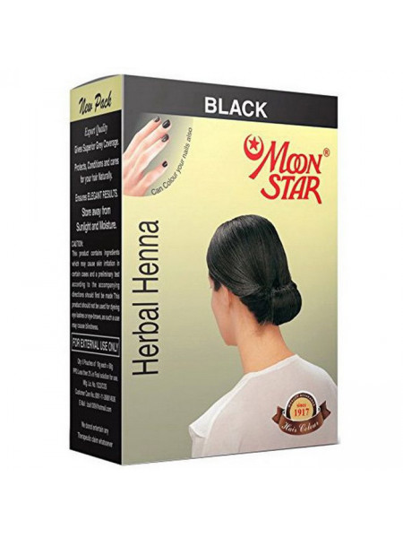 Хна для волос черная "Мун стар", упаковка 6 шт., производитель "Изук Импекс", Herbal Henna Moon Star Black, 6 pcs., Izuk Impex