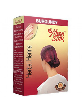 Хна для волос темно-красная "Мун стар", упаковка 6 шт., производитель "Изук Импекс", Herbal Henna Moon Star Burgundy, 6 pcs., Izuk Impex
