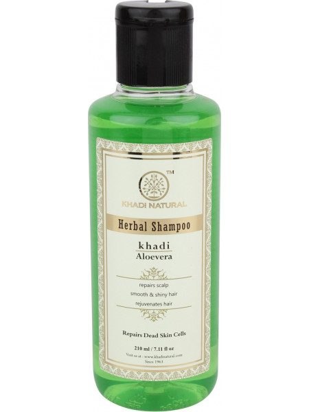 Аюрведический Шампунь для волос "Алое Вера", 210 мл, производитель "Кхади", Shampoo "Aloe Vera", 210 ml, Khadi