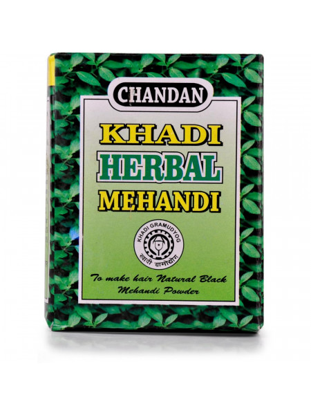 Краска для волос, цвет черный, 100 г, Кхади; Khadi Herbal Mehendi Natural Black, 100 g, Khadi