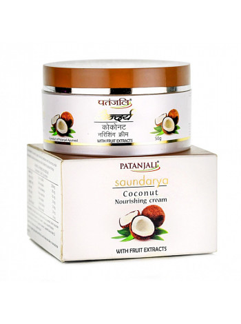 Питательный крем для лица Саундарья, 50 г, Патанджали; Saundarya Сoconut Nourishing cream, 50 g, Patanjali