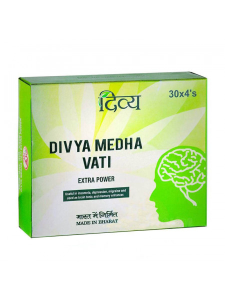 Медха Вати, тоник для улучшения работы мозга, памяти, сосудов, 120 таб, Патанджали; Divya Medha Vati, 120 tabs, Patanjali