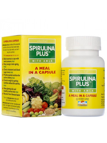 Спирулина плюс: источник витаминов, 60 кап., производитель "Гуд Кейр" (Байдьянатх), Spirulina plus, 60 caps., Goodcare (Baidyanath)