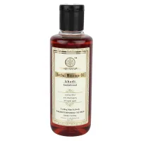 Массажное масло "Сандал", 210 мл, производитель "Кхади", Massage Oil "Sandalwood", Paraben & Mineral Oil Free, 210 ml, Khadi